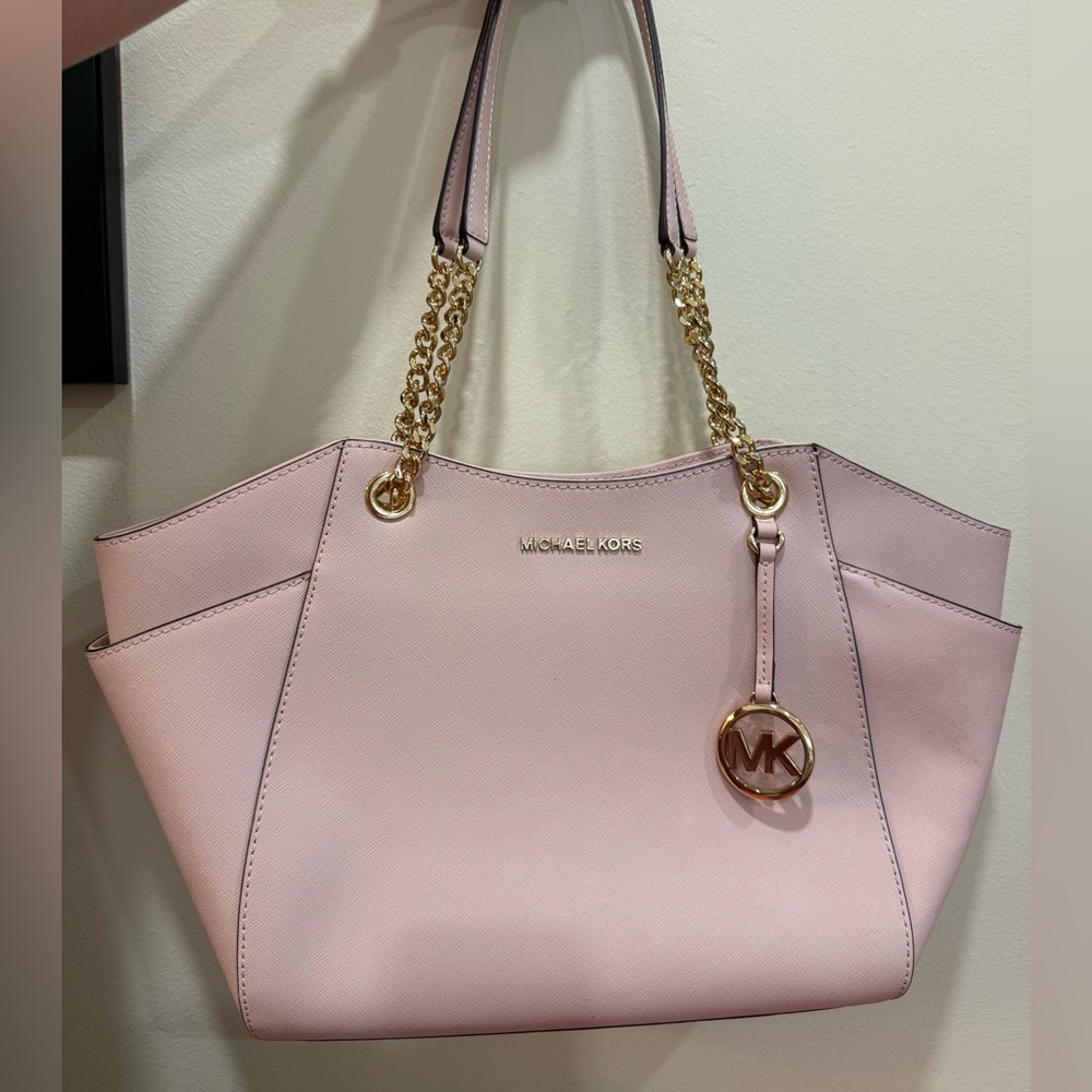 Michael Kors Jet Set Large Saffiano Leather Shoulder Bag Pink